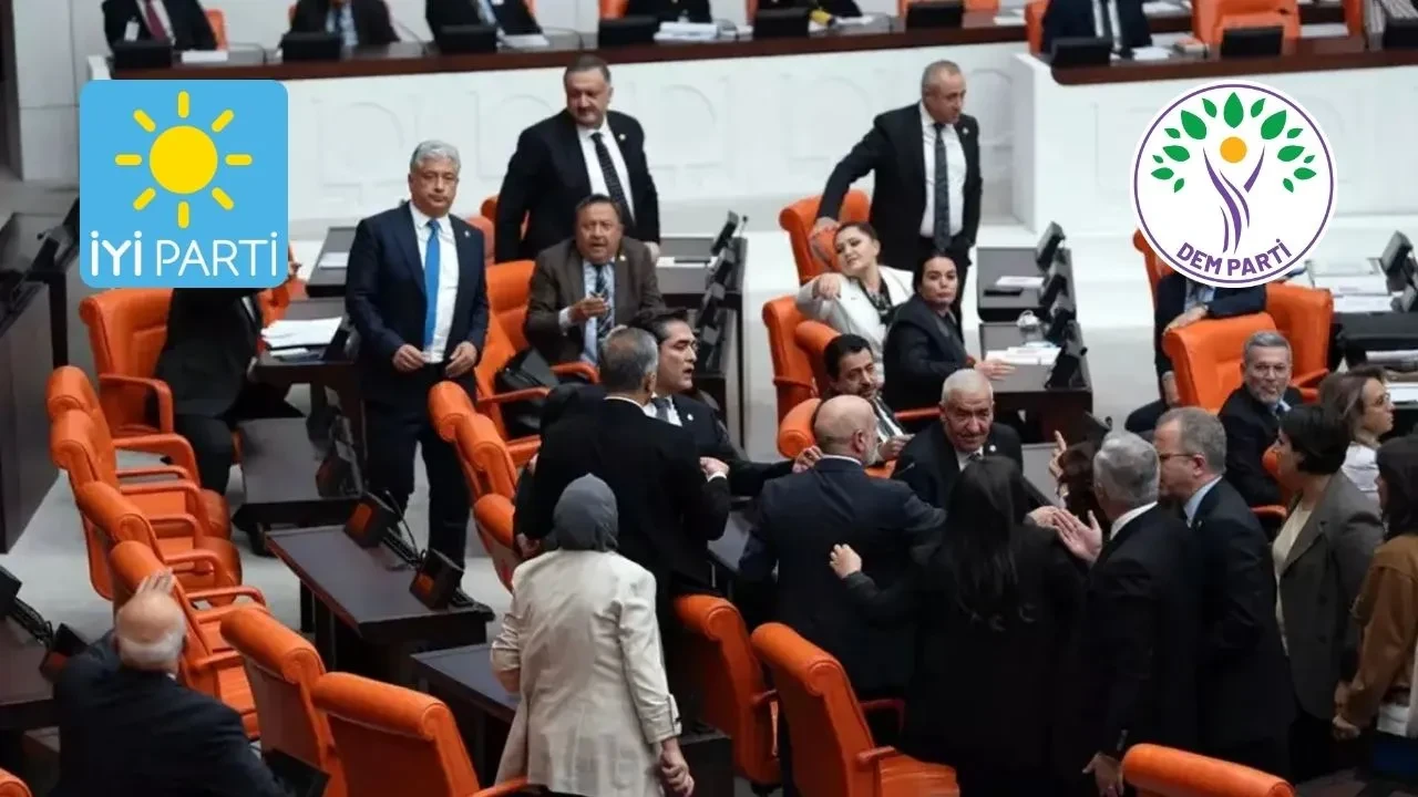 TBMM'de Tansiyon Yükseldi: İYİ Parti ve DEM Parti Vekilleri Birbirinin Üzerine Yürüdü!