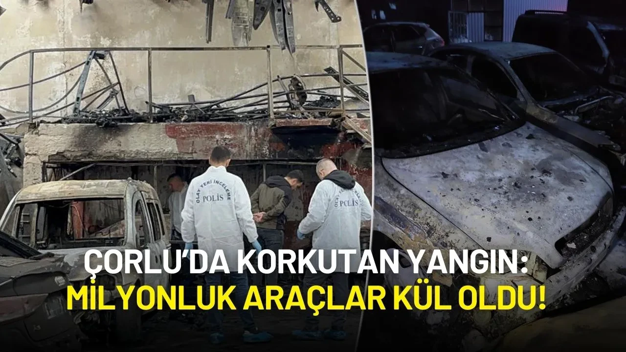 Çorlu’da Korkutan Yangın: Milyonluk Araçlar Kül Oldu!