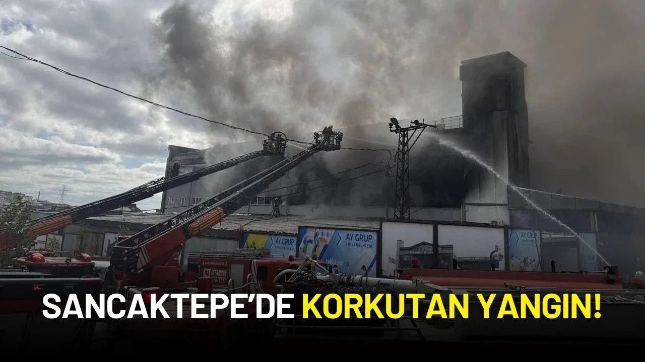 Sancaktepe’de 3 Katlı İş Yerinde Korkutan Yangın!