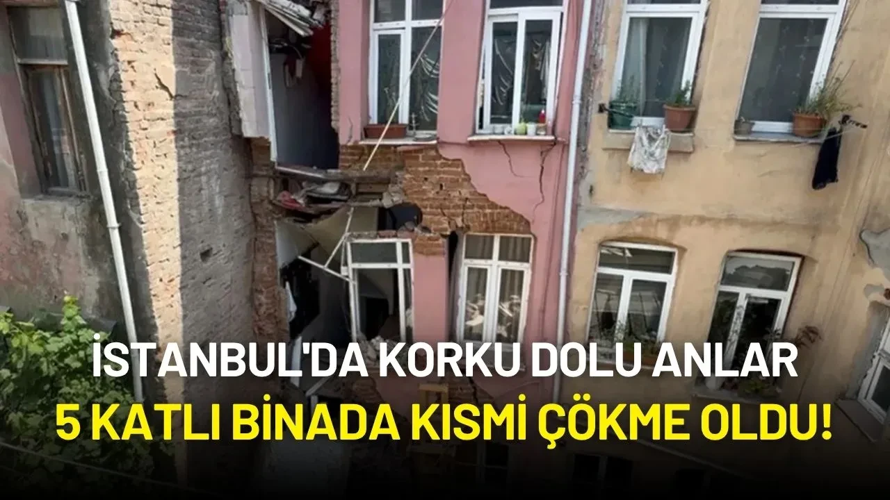 İstanbul'da 5 Katlı Binada Kısmi Çökme Oldu! Çok Sayıda Ekip Bölgeye Sevk Edildi