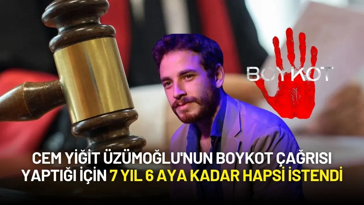 Cem Yiğit Üzümoğlu'nun Boykot Çağrısı Yaptığı İçin 7 Yıl 6 Aya Kadar Hapsi İstendi