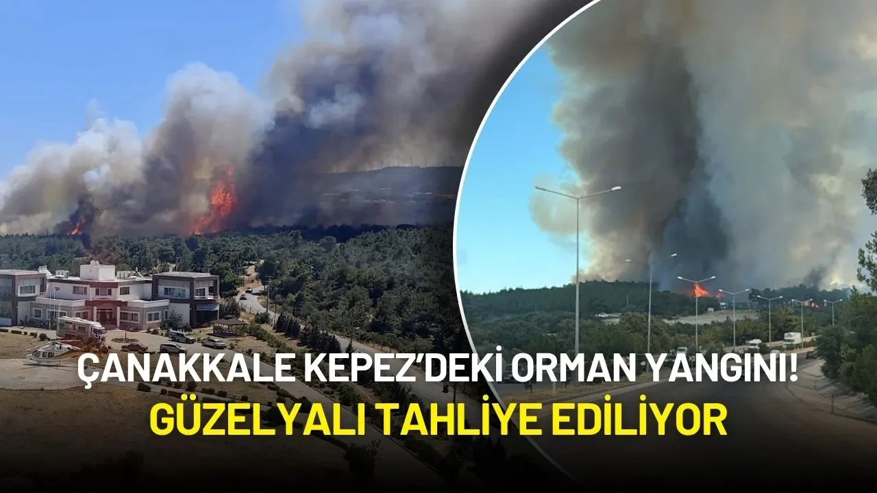 Çanakkale Kepez’deki Orman Yangını! Güzelyalı Tahliye Ediliyor