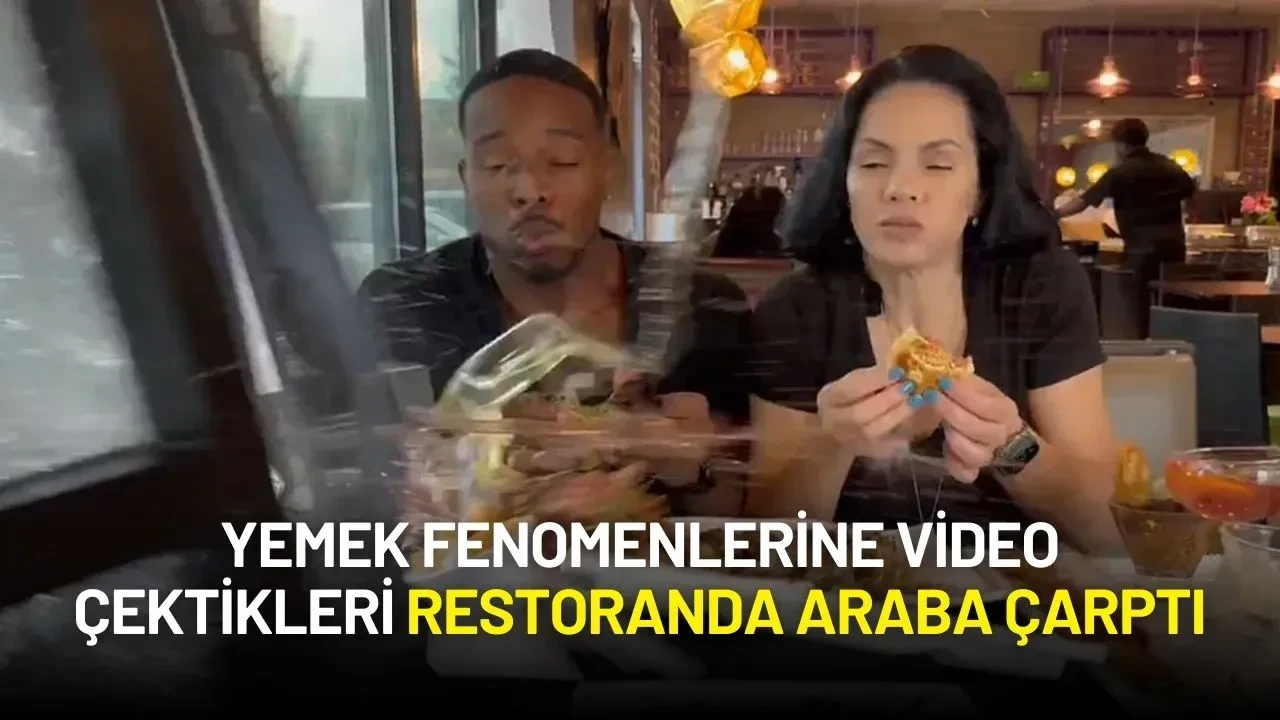 Yemek Fenomenlerine Video Çektikleri Restoranda Araba Çarptı