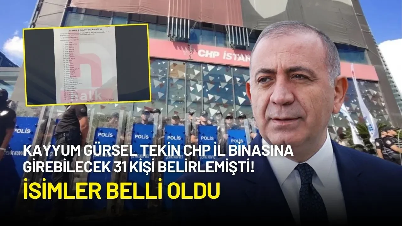 Kayyum Gürsel Tekin CHP İl Binasına Girebilecek 31 Kişi Belirlemişti! İsimler Belli Oldu