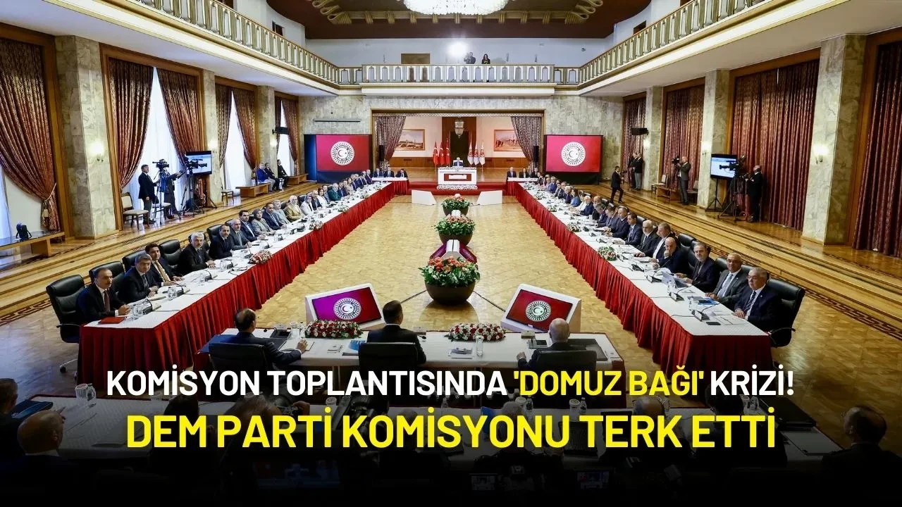 Komisyon Toplantısında 'Domuz Bağı' Krizi! DEM Parti Komisyonu Terk Etti