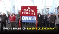 Türk-İş, 1 Mayıs İçin Taksim'e Çelenk Bıraktı