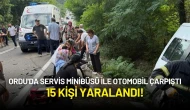 Ordu'da Servis Minibüsü ile Otomobil Çarpıştı: 15 Yaralı!