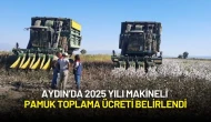 Aydın’da 2025 Yılı Makineli Pamuk Toplama Ücreti Belirlendi