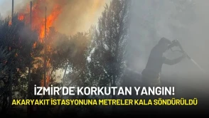 İzmir’de Korkutan Yangın: Akaryakıt İstasyonuna Metreler Kala Söndürüldü
