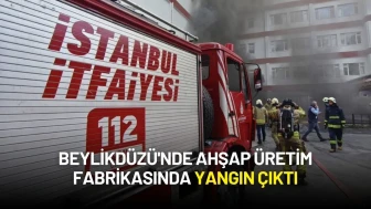 Beylikdüzü'nde Ahşap Üretim Fabrikasında Yangın Çıktı