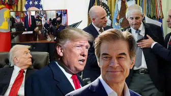 Basın Toplantısında Yönetici Bayıldı Çaresine Dr. Mehmet Öz Yetişti! Trump Tepkisiz Kaldı