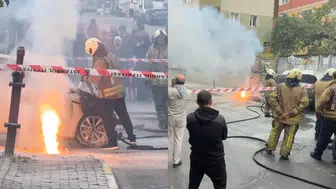 Küçükçekmece’de Yer Altı Kabloları Patladı: Alevler Park Halindeki Otomobile Sıçradı!