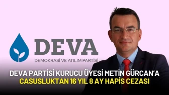 Deva Partisi Kurucu Üyesi Metin Gürcan’a Casusluktan 16 Yıl 8 Ay Hapis Cezası
