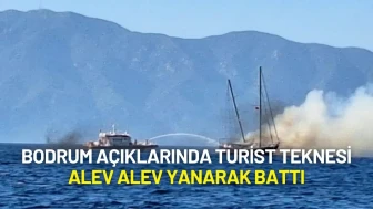 Bodrum Açıklarında Turist Teknesi Alev Alev Yanarak Battı