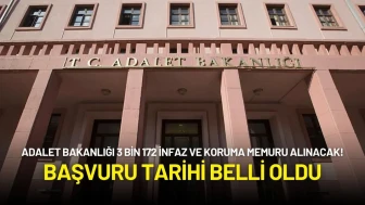 Adalet Bakanlığı 3 Bin 172 İnfaz ve Koruma Memuru Alınacak! Başvuru Tarihi Belli Oldu