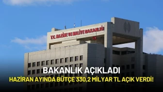 Hazine ve Maliye Bakanlığı Açıkladı: Haziran Ayında Bütçe 330,2 Milyar TL Açık Verdi!