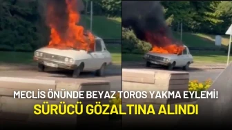Meclis Önünde Beyaz Toros Yakma Eylemi Gerçekleşti: Sürücü Gözaltına Alındı!