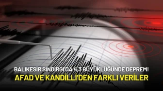 Balıkesir Sındırgı’da 4,3 Büyüklüğünde Deprem: AFAD ve Kandilli’den Farklı Veriler!