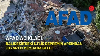 AFAD Açıkladı: Balıkesir'deki 6,1'lik Depremin Ardından 786 Artçı Meydana Geldi