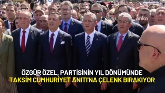 Özgür Özel, Partisinin Yıl Dönümünde Taksim Cumhuriyet Anıtı'na Çelenk Bırakıyor