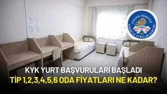KYK Yurt Başvuruları Başladı: Tip 1,2,3,4,5,6 Oda Fiyatları Ne Kadar?