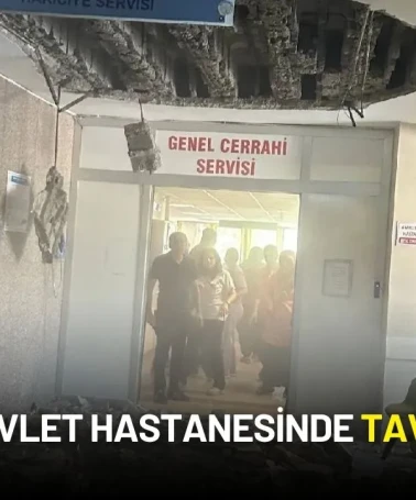 Denizli Devlet Hastanesinde Tavan Çöktü
