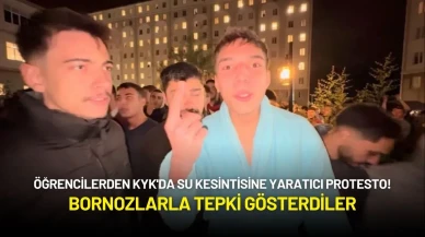 Öğrencilerden KYK'da Su Kesintisine Yaratıcı Protesto! Bornozlarla Tepki Gösterdiler
