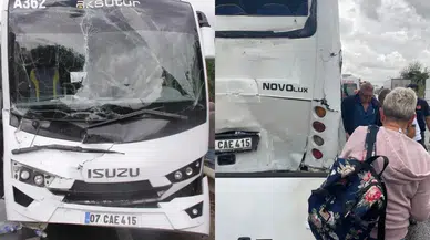 Antalya’da Zincirleme Kaza: Alman Turistleri Taşıyan Midibüs Kamyona Çarptı!