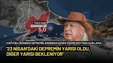 Marmara Depreminin Ardından Prof. Dr. Şener Üşümezsoy'dan İlk Açıklama