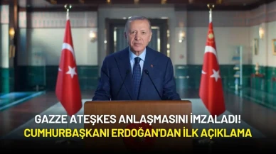 Gazze Ateşkes Anlaşmasını İmzaladı! Cumhurbaşkanı Erdoğan'dan İlk Açıklama