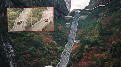 Elektrikli Araç Tianmen Dağı’nda Basamakları Tırmanamadı: Tarihi Yapıya Zarar Verdi!