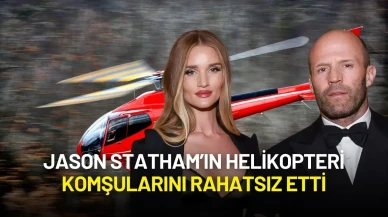 Jason Statham ve Rosie Huntington-Whiteley'nin Helikopter İnişi Mahalleyi Karıştırdı!