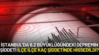 İstanbul'da 6.2 Büyüklüğündeki Depremin Şiddeti İlçe İlçe Kaç Şiddetinde Hissedildi
