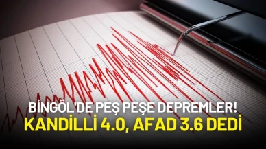 Bingöl'de Peş Peşe Depremler! AFAD ve Kandilli’den Açıklama Geldi