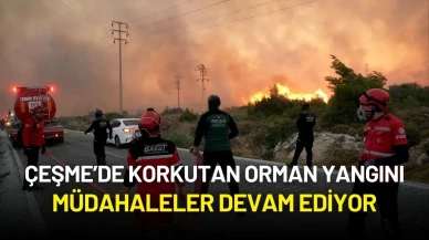 Çeşme’de Korkutan Orman Yangını: Müdahaleler Devam Ediyor