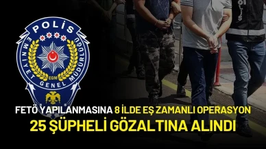 FETÖ’nün Yapılanmasına 8 İlde Eş Zamanlı Operasyon Yapıldı