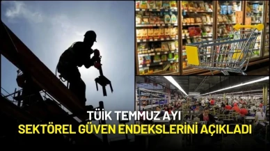 TÜİK Temmuz Ayı Sektörel Güven Endekslerini Açıkladı