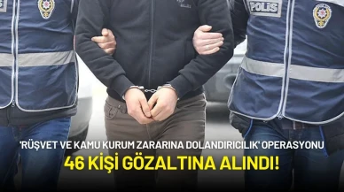 'Rüşvet ve Kamu Kurum Zararına Dolandırıcılık' Operasyonu: 46 Kişi Gözaltına Alındı!