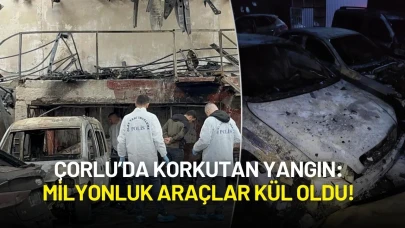 Çorlu’da Korkutan Yangın: Milyonluk Araçlar Kül Oldu!