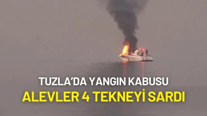 Tuzla’da Yangın Kabusu: Alevler 4 Tekneyi Sardı, Sahil Güvenlik Müdahale Etti