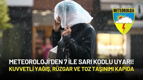 Meteoroloji Alarm Verdi: 7 İle Sarı Kodlu Uyarı! Kuvvetli Yağış, Rüzgar ve Toz Taşınımı Kapıda