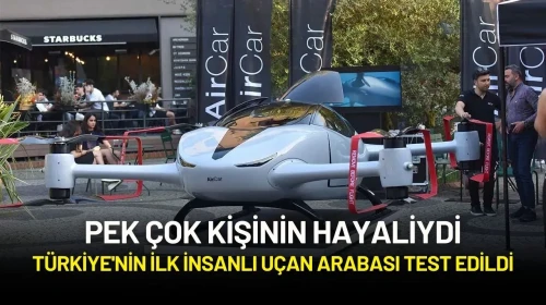 Türkiye'nin İlk İnsanlı Uçan Araba Testi Başarıyla Tamamlandı