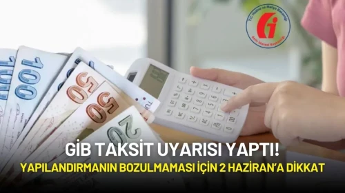 GİB Taksit Uyarısı Yaptı! Yapılandırmanın Bozulmaması İçin 2 Haziran’a Dikkat