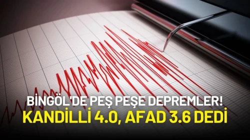 Bingöl'de Peş Peşe Depremler! AFAD ve Kandilli’den Açıklama Geldi
