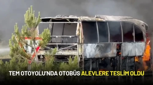 TEM Otoyolu’nda Bir Otobüs Alevlere Teslim Oldu