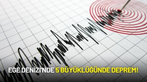 Ege Denizi'nde 5 Büyüklüğünde Deprem!