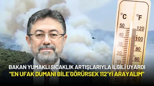 Bakan Yumaklı’dan Sıcaklık Uyarısı: “En Ufak Dumanı Bile Görürsek 112’yi Arayalım”