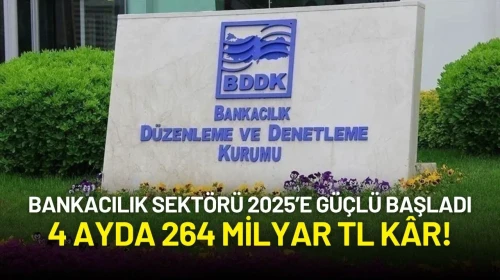 Bankacılık Sektörü 2025’e Güçlü Başladı: 4 Ayda 264 Milyar TL Kâr!