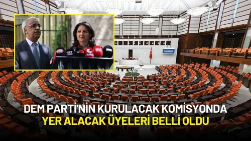 DEM Parti'nin Kurulacak Komisyonda Yer Alacak Üyeleri Belli Oldu