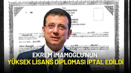 Ekrem İmamoğlu'nun Yüksek Lisans Diploması İptal Edildi